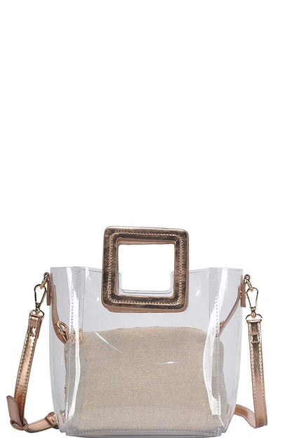 2in1 Transparent Satchel With Long Strap