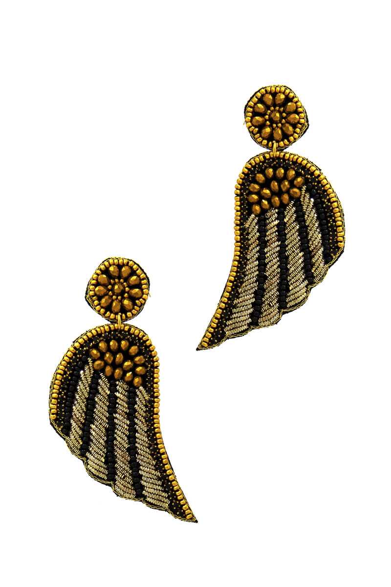 Fashion Modern Wing Patch Drop Earring - Better Price Retail