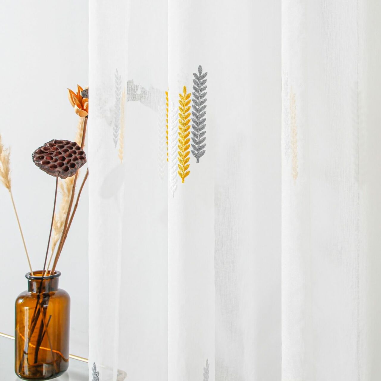 White Sheer Curtain Panel - Dolce Mela - Cologne - DMC723